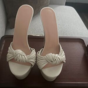 Elegant Cream Women's Platform Heels